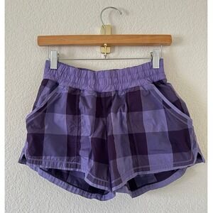 Lululemon Purple Shake and Break Lined Shorts in Gros Gingham Size 6 Athleisure